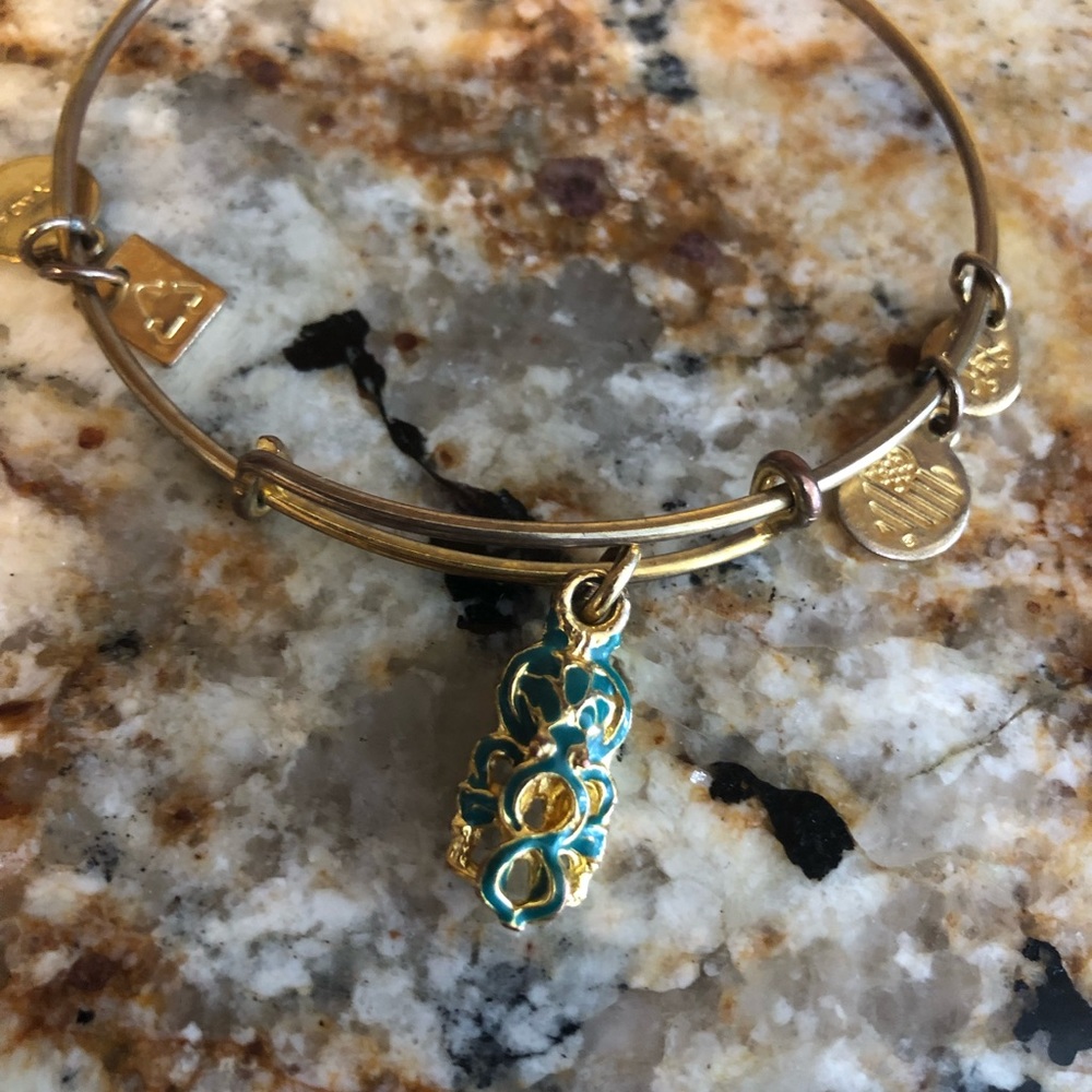 Alex and Ani gold octopus bangle bracelet